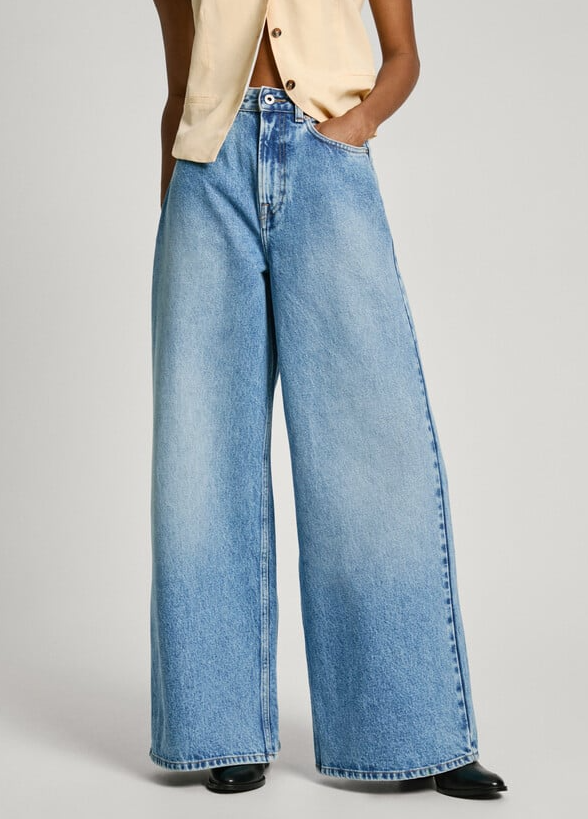 Pepe Jeans Calça Ganga Wide Leg UHW - detalhe