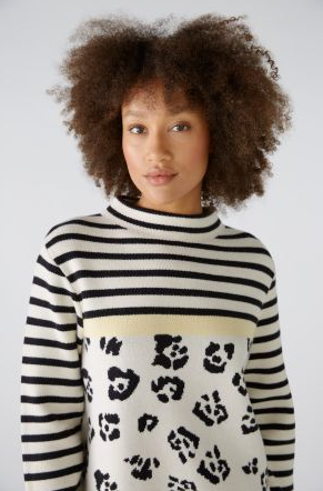 Oui Camisola Lã às Riscas - detalhe