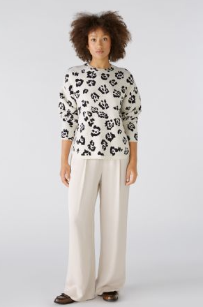 Oui Camisola Lã Estampado - vista frontal