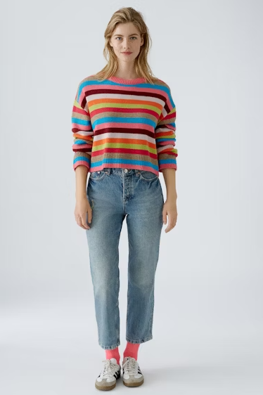 Oui Camisola Lã às Riscas Gola Redonda Modelo 2 - detalhe