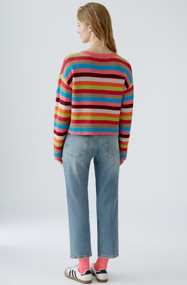 Oui Camisola Lã às Riscas Gola Redonda Modelo 2