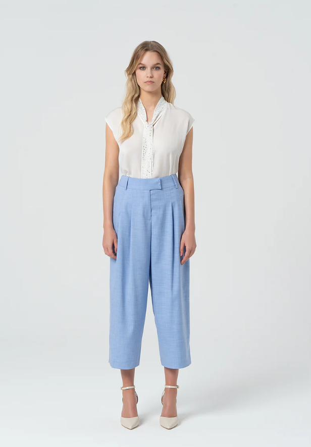 Fracomina Calças Lã com Pinças - vista frontal