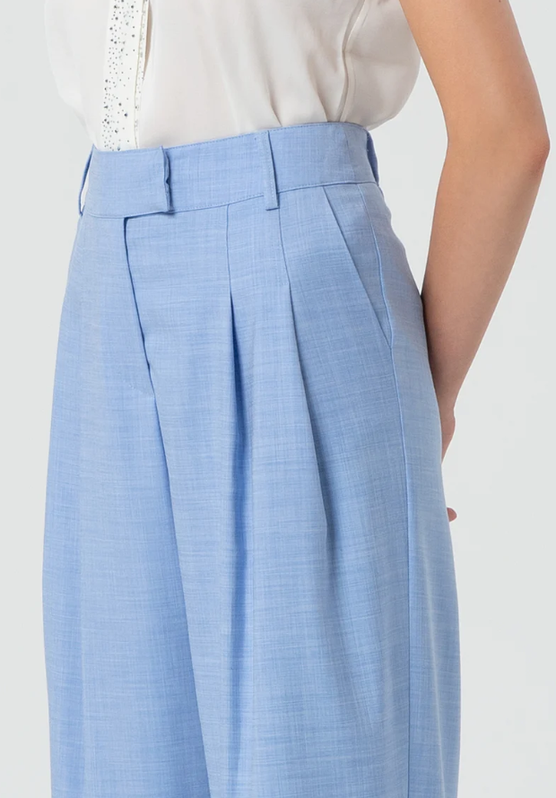 Fracomina Calças Lã com Pinças - detalhe