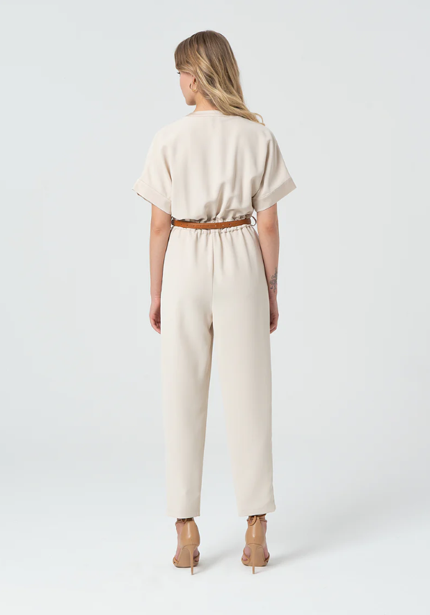 Fracomina Jumpsuit Lã Curto com Cinto