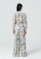 Fracomina Calças Lã Estampado Palazzo