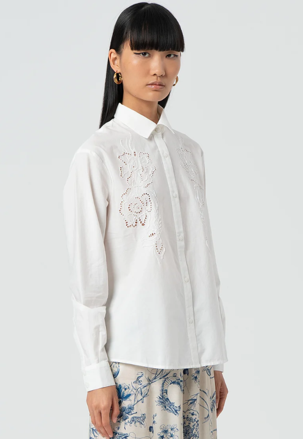 Fracomina Blusa Lã Algodão Bordado