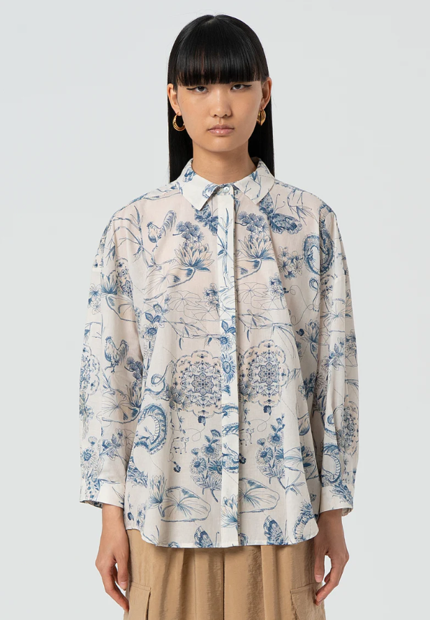 Fracomina Blusa Lã Algodão Estampado - vista frontal