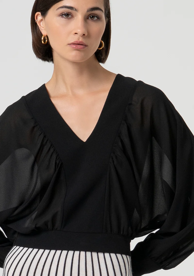 Fracomina Blusa Manga Morcego - detalhe