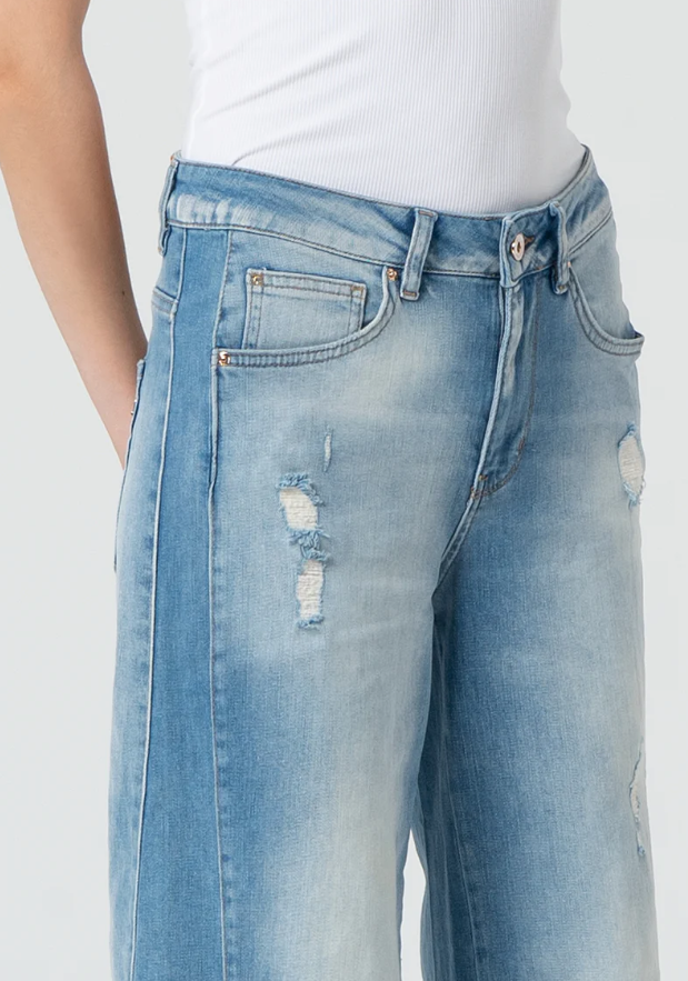 Fracomina Calças Ganga Lã Algodão - detalhe