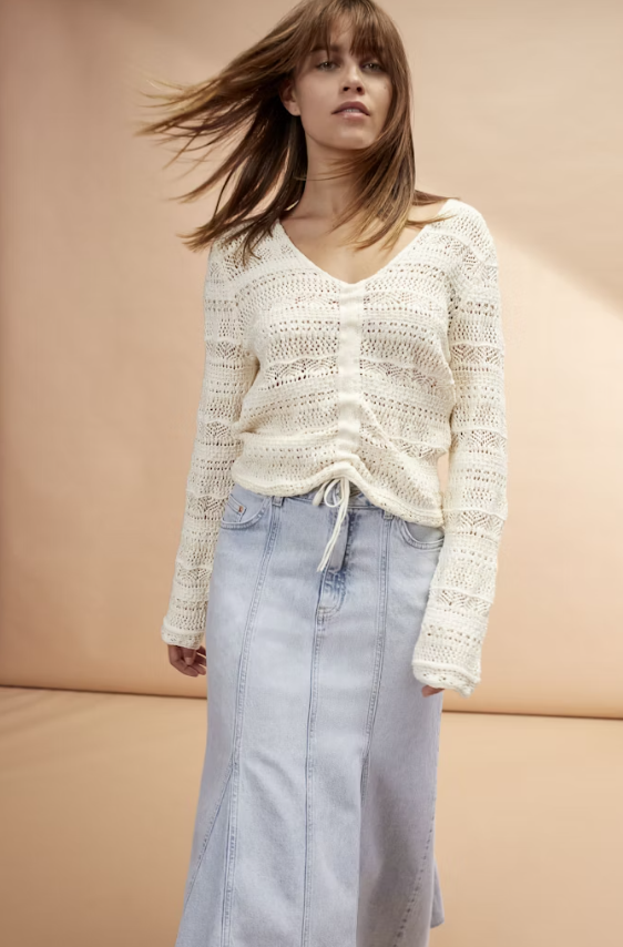 Oui Camisola Algodão Lã Comprido - vista frontal