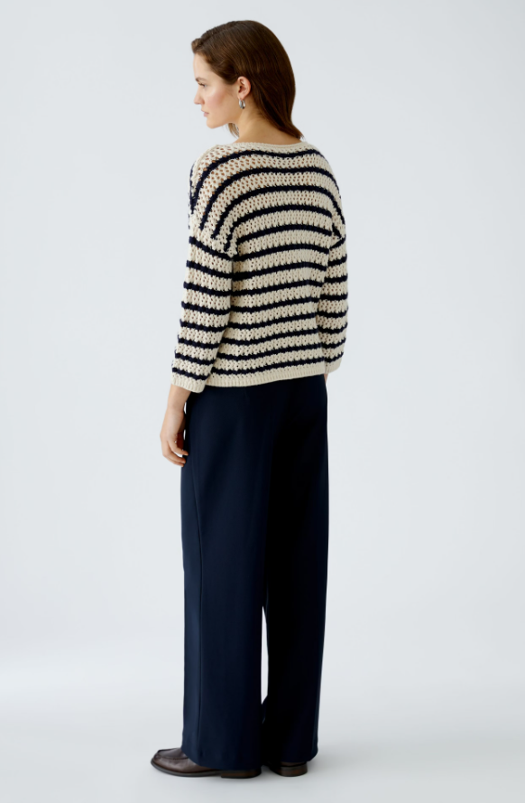 Oui Camisola Lã às Riscas Curto - vista alternativa