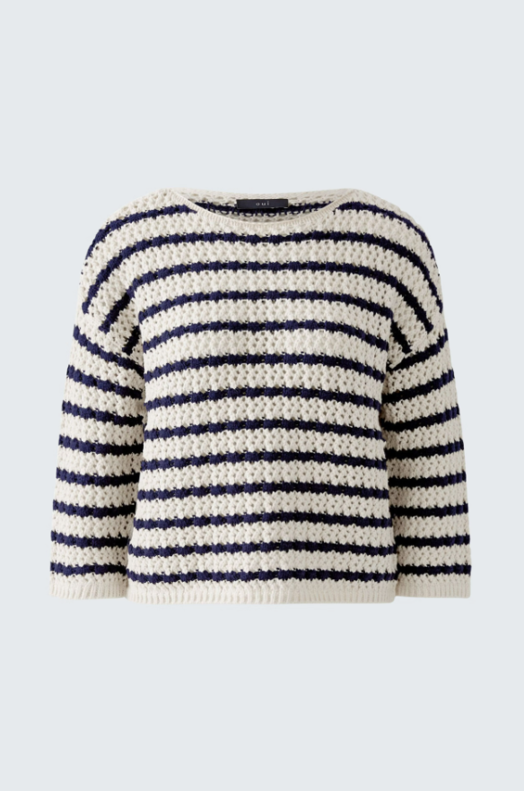 Oui Camisola Lã às Riscas Curto