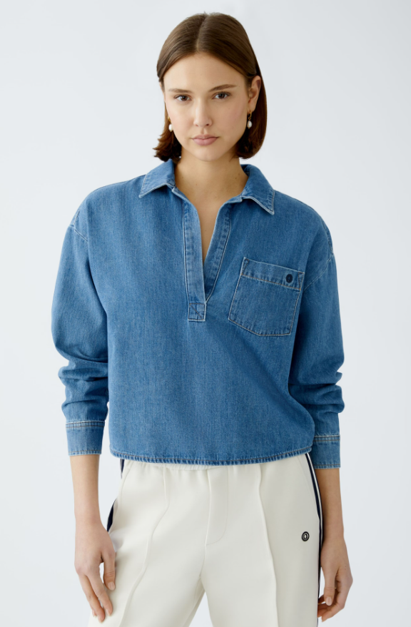 Oui Camisa Algodão Lã com Fecho - detalhe