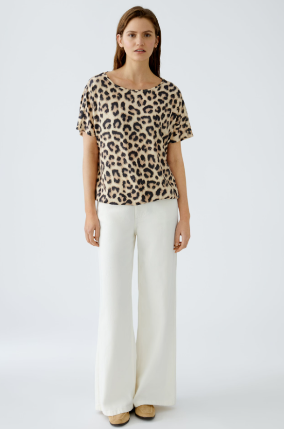 Oui T-shirt Lã Seda Estampado - vista frontal