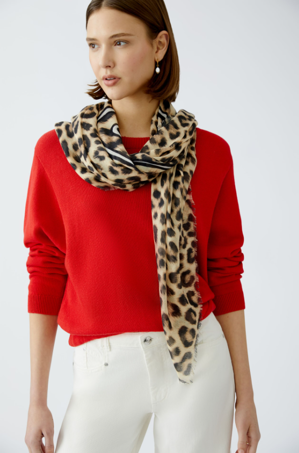 Oui Lenço Lã Estampado Animal Print - vista alternativa