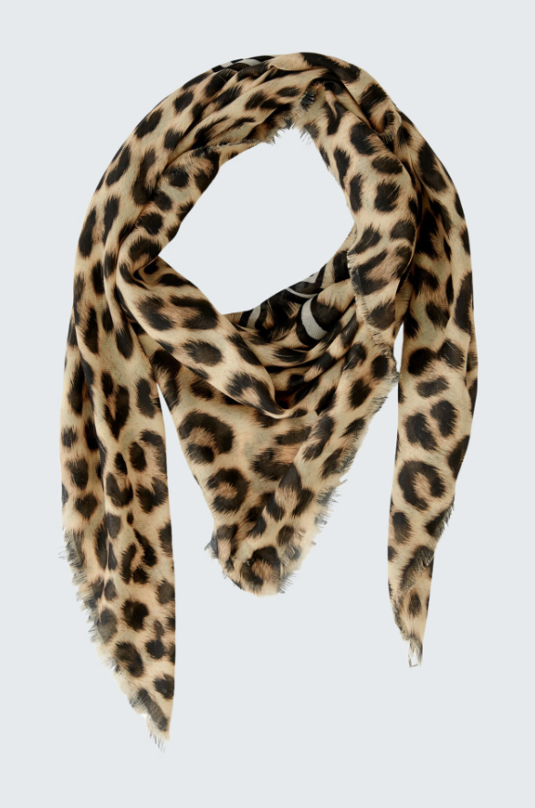 Oui Lenço Lã Estampado Animal Print
