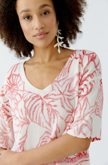 Oui Camisola Algodão Lã Estampado