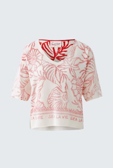 Oui Camisola Algodão Lã Estampado