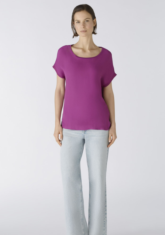 Oui T-shirt Lã Gola Redonda Curto