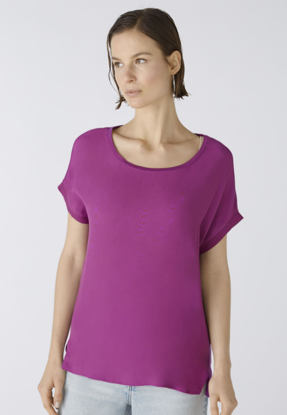 Oui T-shirt Lã Gola Redonda Curto