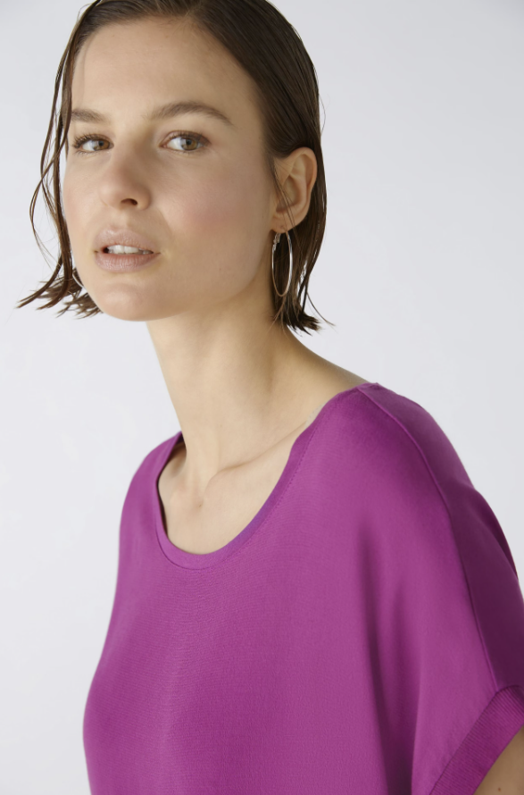 Oui T-shirt Lã Gola Redonda Curto