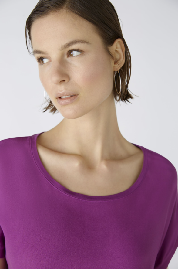 Oui T-shirt Lã Gola Redonda Curto - vista frontal