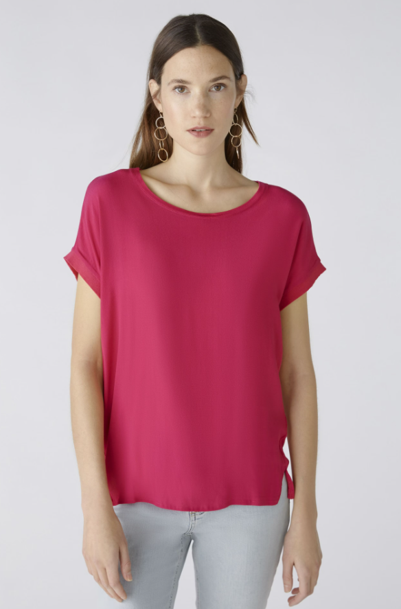 Oui T-shirt Lã Gola Redonda Curto