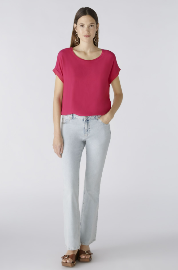 Oui T-shirt Lã Gola Redonda Curto