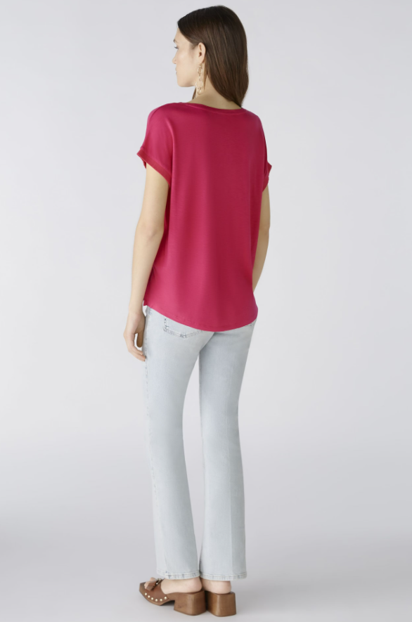 Oui T-shirt Lã Gola Redonda Curto