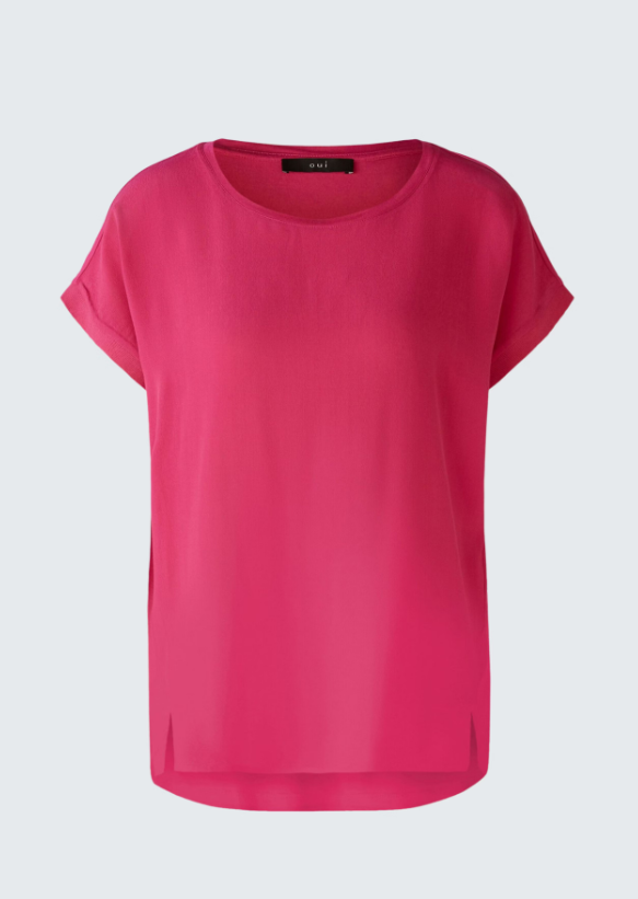 Oui T-shirt Lã Gola Redonda Curto