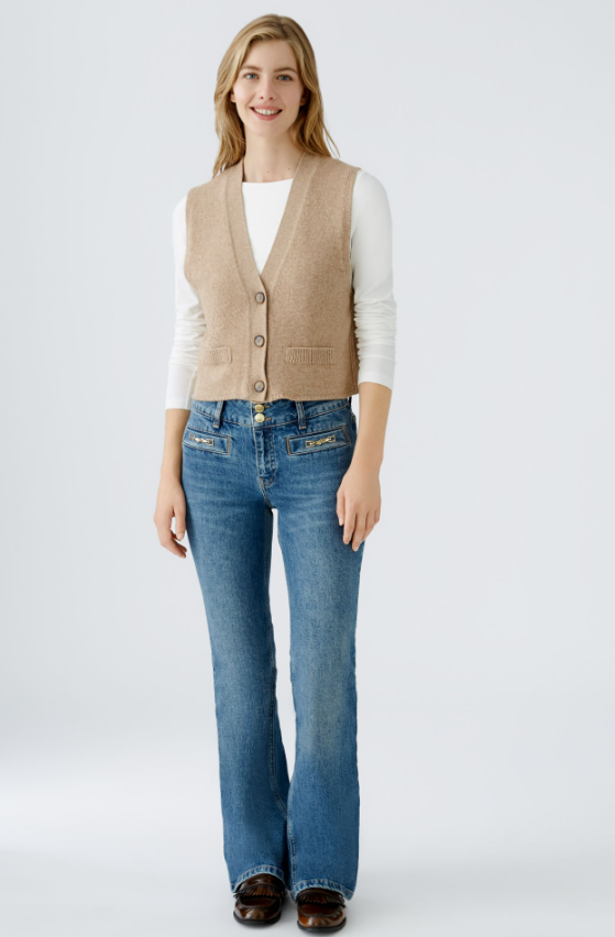 Oui Camisola Lã com Botões com Bolsos - detalhe