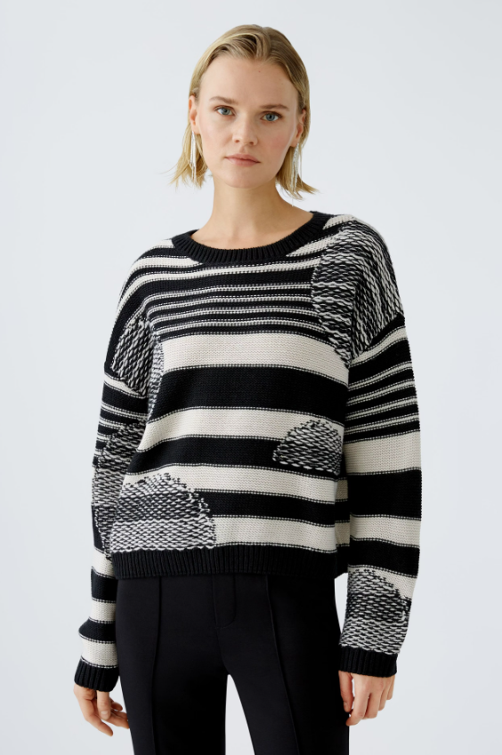 Oui Camisola Lã às Riscas Estampado - detalhe