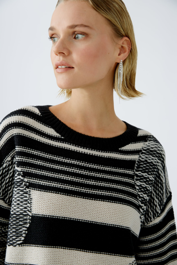 Oui Camisola Lã às Riscas Estampado