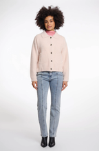 Rino & Pelle Casaco Tricotado Curto Super Macio com Gola Plana