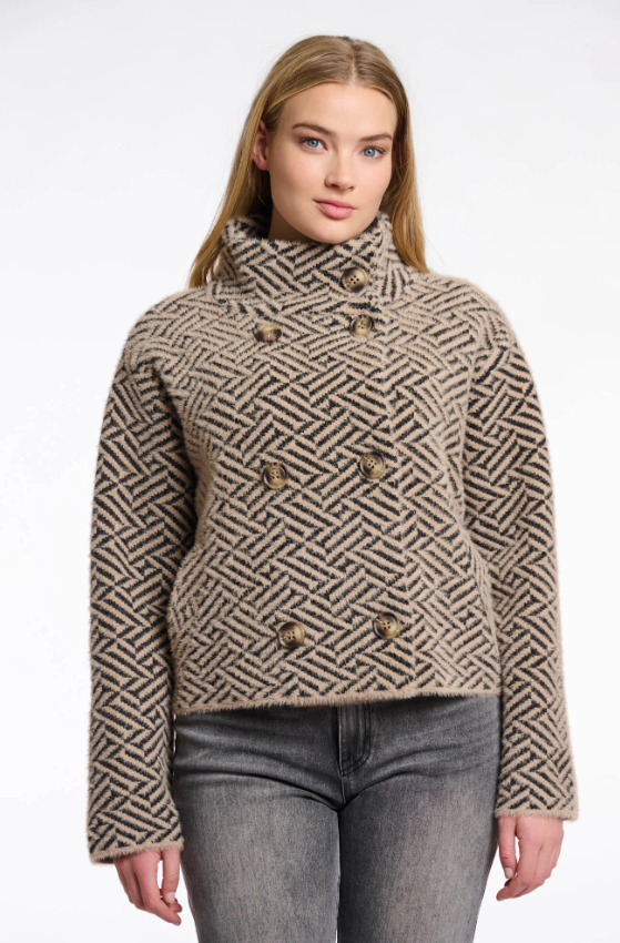 Rino & Pelle Casaco Curto de Trespasse Duplo - vista frontal