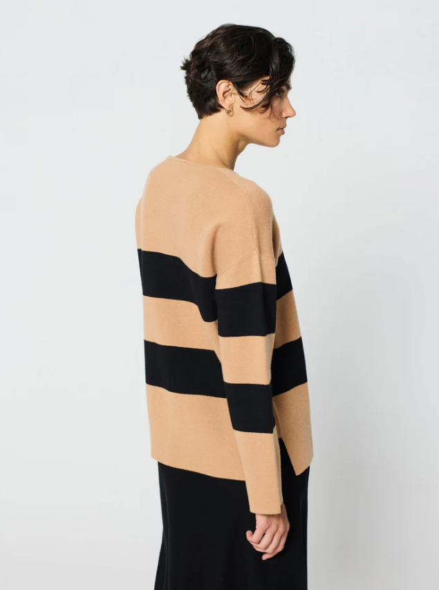 Escorpion Camisola de Malha Regular às Riscas - detalhe