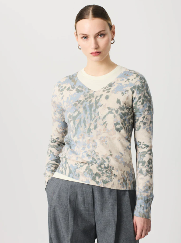 Escorpion Camisola de Malha Estampada Decote em V - vista frontal