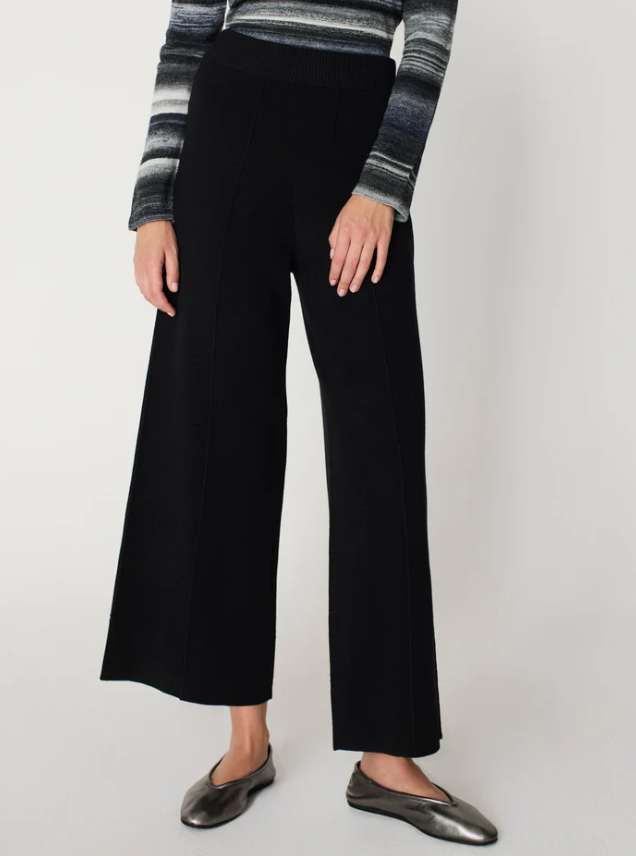 Escorpion Calças de Malha Pretas com Cintura Elástica - vista frontal