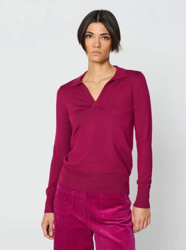 Escorpion Camisola de Malha com Gola Polo em V - vista frontal