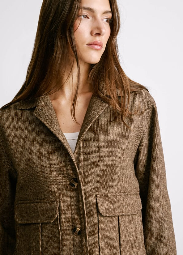 Pepe Jeans Casaco em Tecido Leve com Bolsos e Colarinho Camiseiro