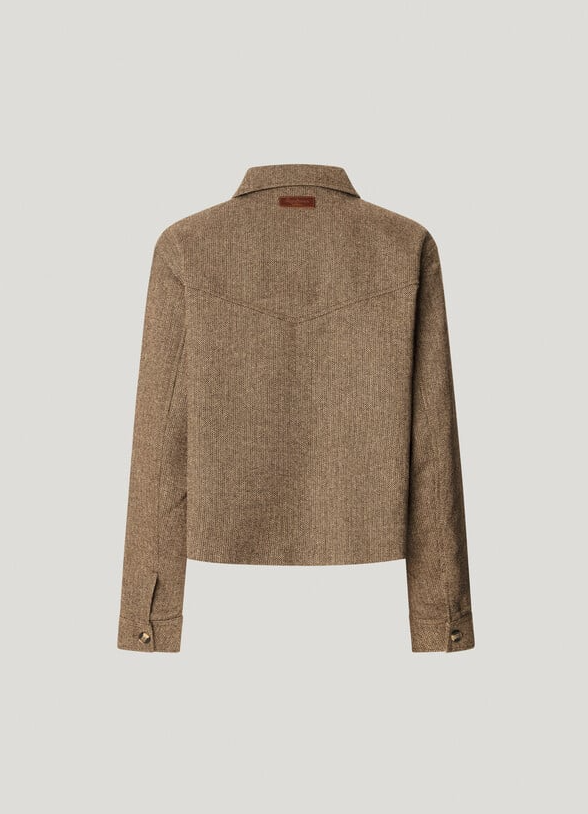 Pepe Jeans Casaco em Tecido Leve com Bolsos e Colarinho Camiseiro