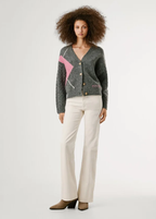 Pepe Jeans Casaco de malha com losangos - detalhe