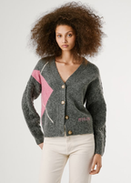 Pepe Jeans Casaco de malha com losangos - vista alternativa