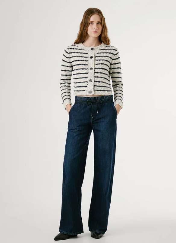 Pepe Jeans Cardigan às riscas com botões - detalhe