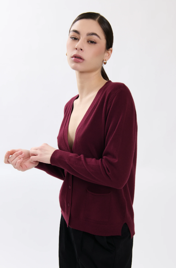 Bejade Casaco Decote V com Bolsos - vista frontal