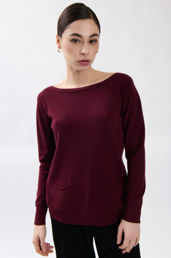 Bejade Camisola Decote Barco com Bolsos - detalhe