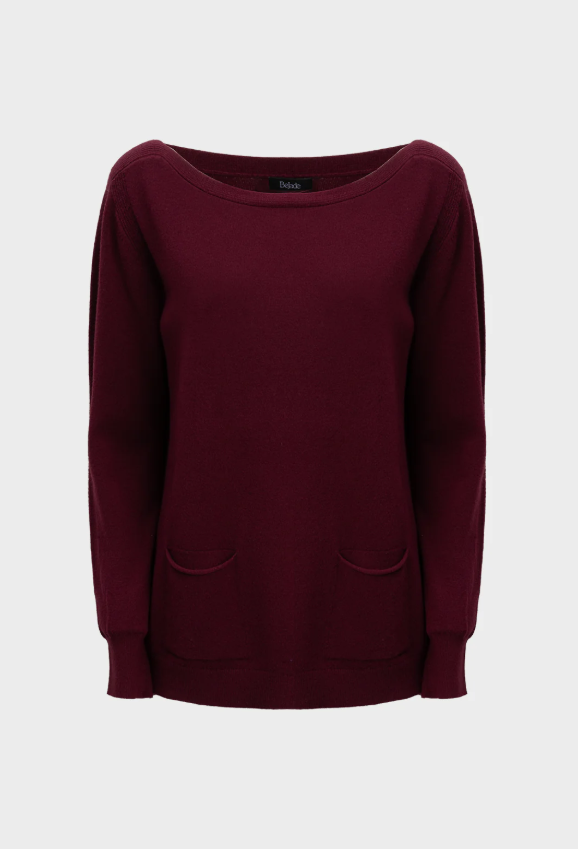 Bejade Camisola Decote Barco com Bolsos