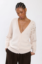 Bejade Casaco Decote V com Aplicações