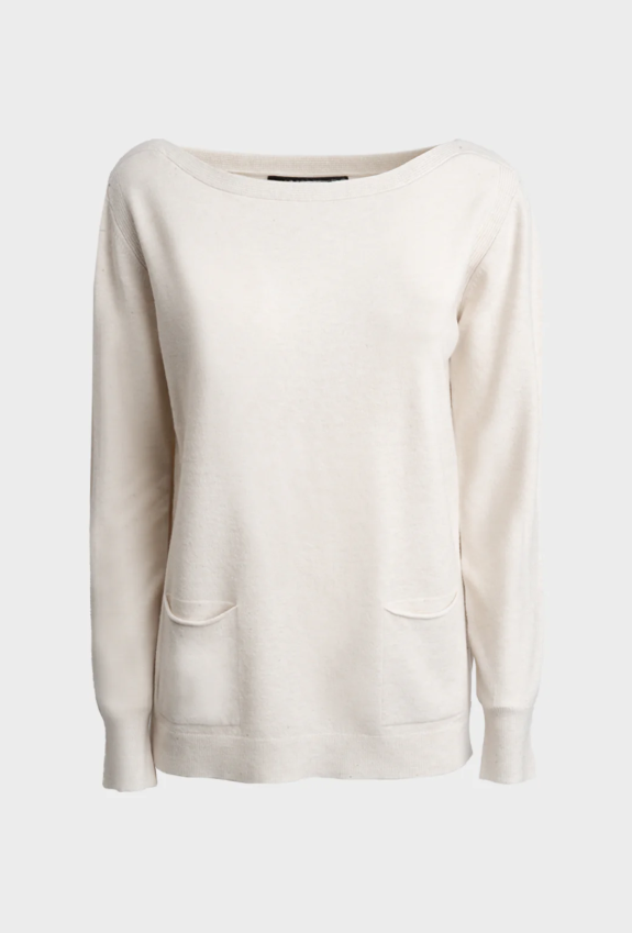 Bejade Camisola Decote Barco com Bolsos