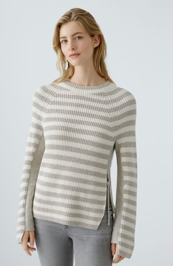 Oui Camisola Algodão Lã às Riscas - vista alternativa